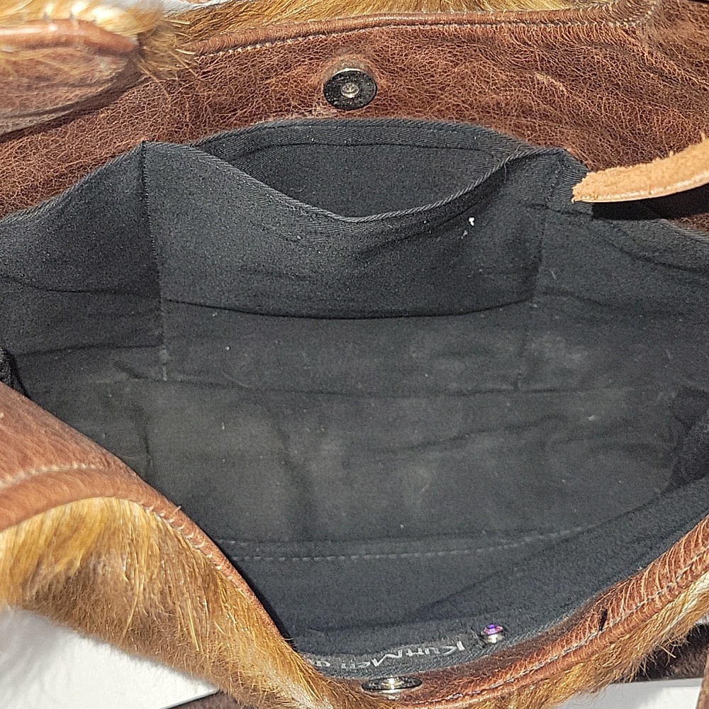 Kurtmen Design Cowhide Horse Hair Cross Shoulder Bag Hobo Tote Purse Handbag - Picture 10 of 14
